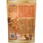 Back of Macro Mike Plant Based Luxe Protein Sample Pack box showing nutrition facts and ingredients for 8 sachets.