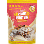 1kg tub of Macro Mike Caramel Cinnamon Bun Peanut Plant Protein with a beige and brown label.