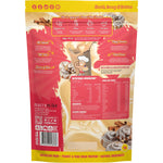 Macro Mike 1kg tub of Caramel Cinnamon Bun Peanut Plant Protein with a beige and brown label on a white background.