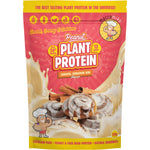 Macro Mike Peanut Plant Protein Caramel Cinnamon Bun 520g bag with a scoop and cinnamon sticks.