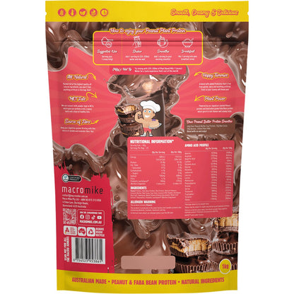 MACRO MIKE Peanut Plant Protein Choc Peanut Butter Cup 1kg Payless 4 Organics