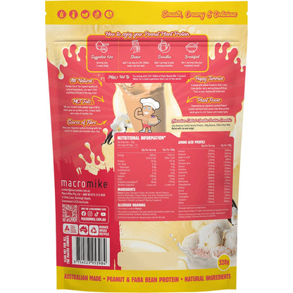 MACRO MIKE Peanut Plant Protein Hawaiian Salted Vanilla 520g Payless 4 Organics