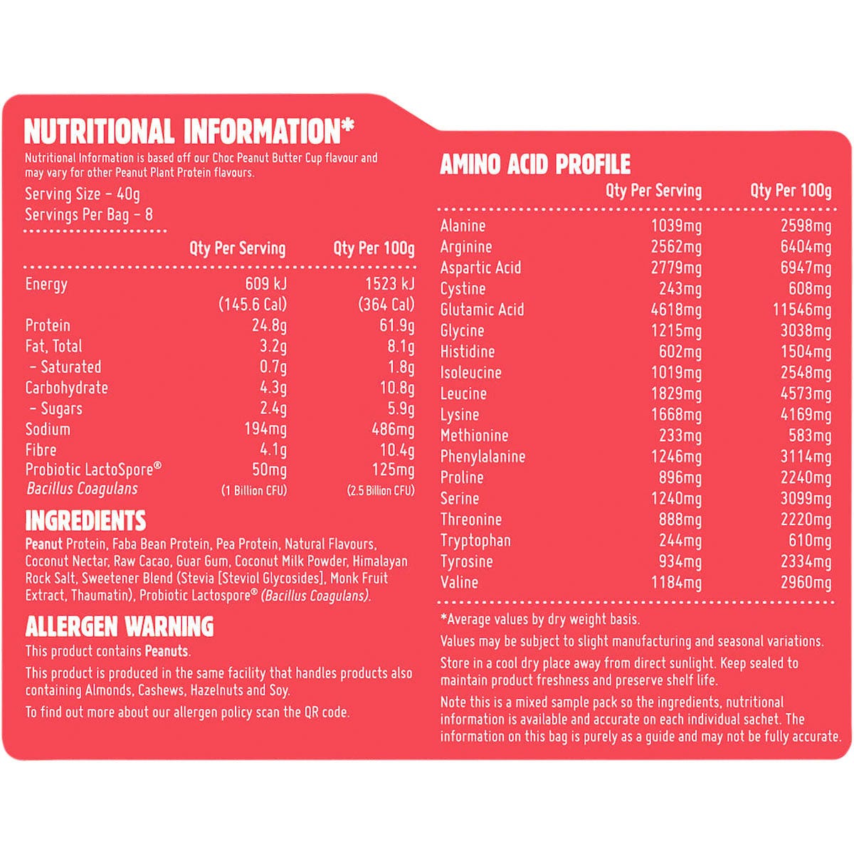 MACRO MIKE Peanut Plant Protein Sample Pack 40g (Pack of 8) Payless 4 Organics