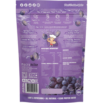 MACRO MIKE Plant Protein Water Juicy Grape 300g Payless 4 Organics