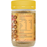 Macro Mike Sweet Original Powdered Peanut Butter jar with a yellow label and peanut illustrations on a white background.