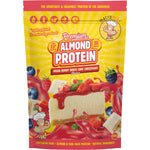 800g bag of Macro Mike Berry White Choc Cheezecake Premium Almond Protein with berry and white chocolate illustrations.