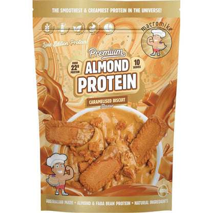 MACRO MIKE Premium Almond Protein Caramelised Biscuit 400g Payless 4 Organics