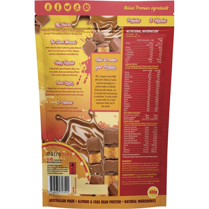 MACRO MIKE Premium Almond Protein Choc Honeycomb 400g Payless 4 Organics