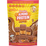 800g bag of Macro Mike Premium Almond Protein in Choc Honeycomb flavor with honeycomb and chocolate illustrations.