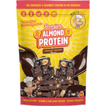 Macro Mike 400g Chocolate Hazelnut Premium Almond Protein bag featuring a scoop and creamy texture illustration.