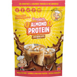 400g bag of Macro Mike Premium Almond Protein Iced Mocha Latte with a brown and white illustrated label.