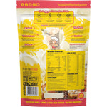 Eight 40g Macro Mike Premium Almond Protein sample sachets in various flavors fanned out on a white background.