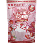 400g bag of Macro Mike Strawberry Thick Shake Premium Almond Protein with a pink and white label.