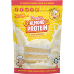 800g bag of Macro Mike Premium Almond Protein in Vanilla Buttercream flavor on a white background.