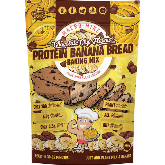 MACRO MIKE Protein Banana Bread Baking Mix Chocolate Chip 250g Payless 4 Organics