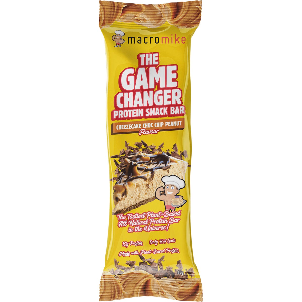 MACRO MIKE The Game Changer Protein Bar Cheezecake Choc Peanut 45g (Pack of 12) Payless 4 Organics