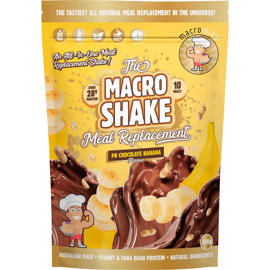 MACRO MIKE The Macro Shake Meal Replacement PB Chocolate Banana 560g Payless 4 Organics