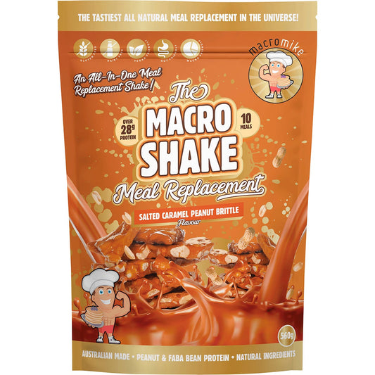 MACRO MIKE The Macro Shake Meal Replacement Salted Caramel Peanut 560g Payless 4 Organics