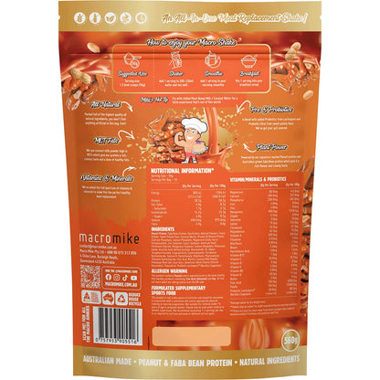 MACRO MIKE The Macro Shake Meal Replacement Salted Caramel Peanut 560g Payless 4 Organics