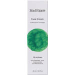 Mad Hippie Face Cream in a tall white rectangular box with black text and a green watercolor circle on the front, shown against a plain white background.