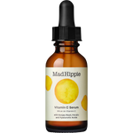 Mad Hippie Vitamin C Serum in an amber glass dropper bottle with a cream label featuring yellow citrus graphics, set against a plain white background.