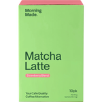 Morning Made Strawberry Matcha Latte box with a single-serve sachet on a white background.
