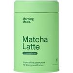 60g tin of Morning Made Unsweetened Matcha Latte, a ceremonial grade green tea powder from Japan.