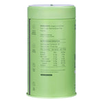 Back of a 300g Morning Made Original Matcha Latte tub showing ingredients and nutritional information.