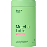 Morning Made Strawberry Matcha Latte 300g tub with pink and green branding on a clean white background.