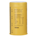 Back of a 300g Morning Made Original Turmeric Latte tub showing ingredients, directions, and nutritional information.