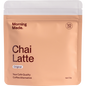 Morning Made Original Chai Latte 12x50g box with a steaming cup of chai and aromatic spices.