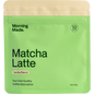 White 50g sachet of Morning Made Vanilla Matcha Latte with green accents and a picture of a frothy matcha drink.