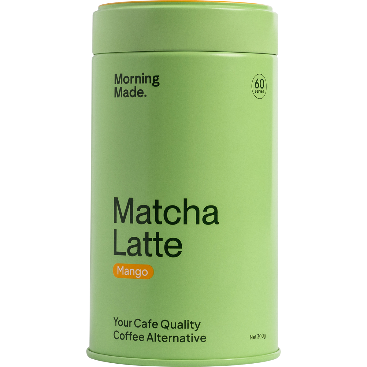 Morning Made 300g Mango Matcha Latte pouch on a white background.