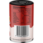 Side view of Mingle Backyard Barbecue seasoning bottle showing nutritional facts and product features.