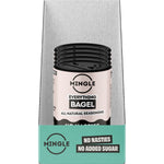 Retail display box of Mingle Everything Bagel Seasoning with five 50g jars on a white background.