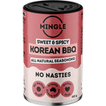Mingle Korean BBQ All Natural Seasoning 5x40g multipack box featuring a vibrant orange and black label design.