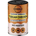 Mingle Tuscan Chicken seasoning packet with 100% natural ingredients like onion, garlic, and herbs.