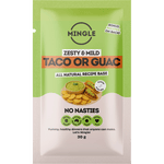 30g sachet of Mingle Taco Mexican Fiesta all-natural seasoning with botanical illustrations on a white background.