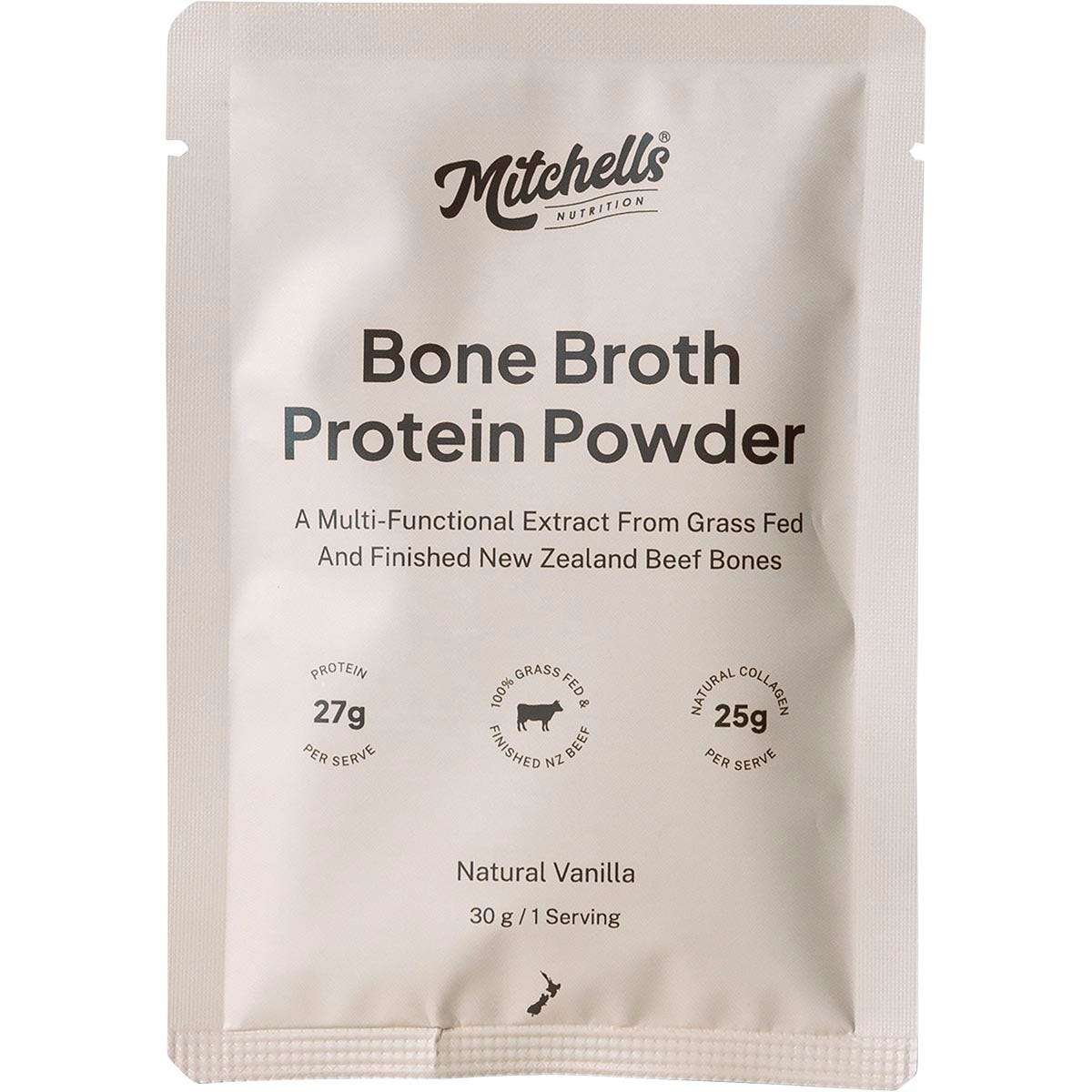 Mitchells Nutrition Bone Broth Protein Powder Vanilla 10x30g