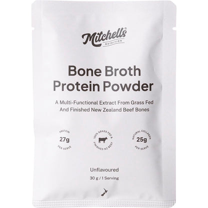 Mitchells Nutrition Bone Broth Protein Powder Unflavoured 10x30g