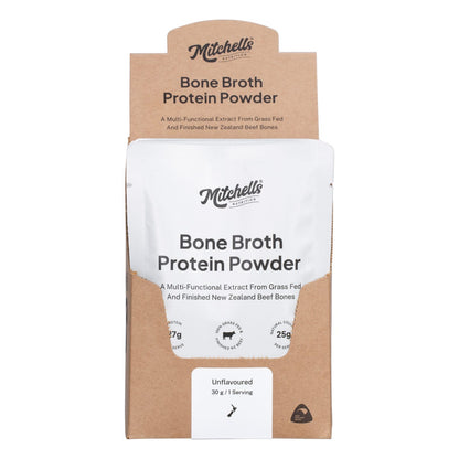 Mitchells Nutrition Bone Broth Protein Powder Unflavoured 10x30g