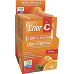 Back of Ener-C Orange box showing nutrition facts, ingredients, and directions for use on a white background.