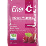 Box of 12 Ener-C Raspberry Vitamin C drink mix sachets on a white background.