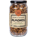 450g jar of Mindful Foods Organic and Activated Almonds with a black lid and white label on a clean background.