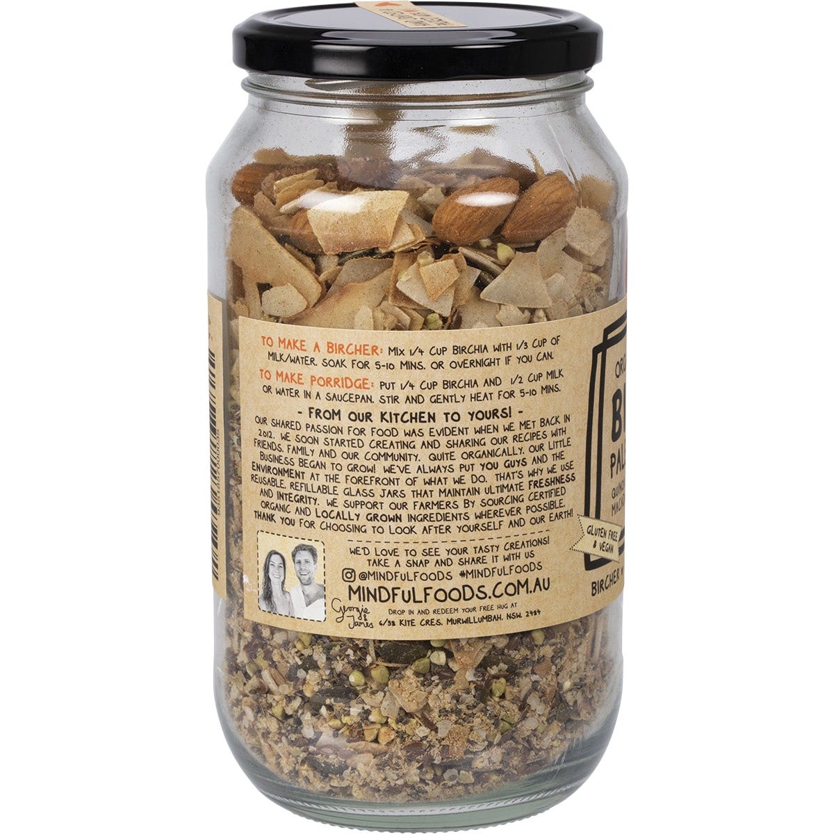 Mindful Foods Birchia Paleo Prebiotic Granola Organic & Activated 500g Payless 4 Organics
