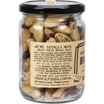 Mindful Foods 300g glass jar of organic activated Brazil nuts with a brown and white label.