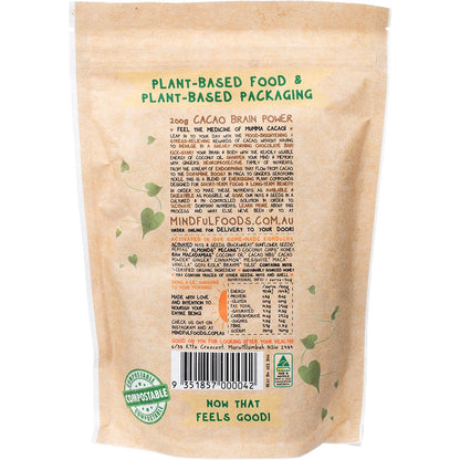 Mindful Foods Cacao Brain Power Granola Organic & Activated 200g Payless 4 Organics
