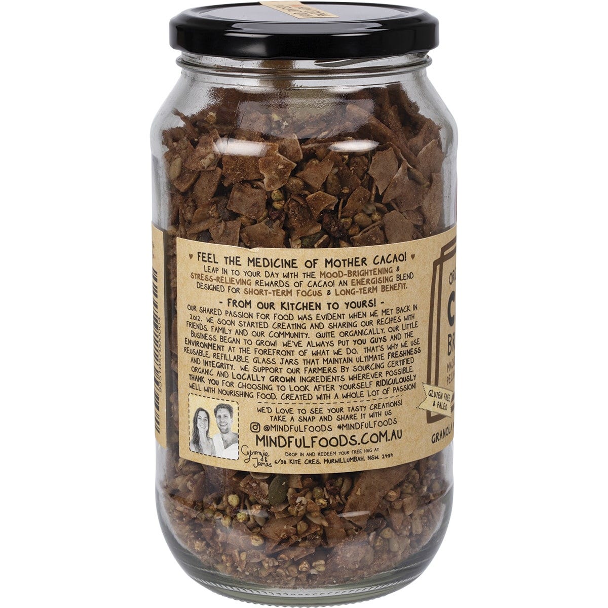 Mindful Foods Cacao Brain Power Granola Organic & Activated 450g Payless 4 Organics