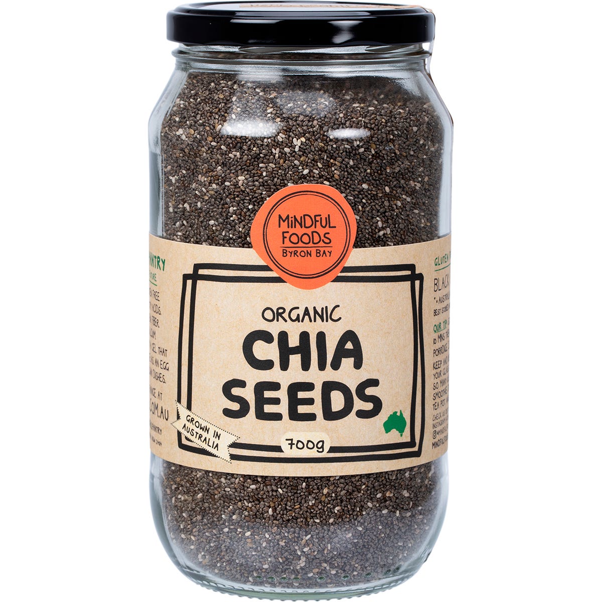 Mindful Foods Chia Seeds Organic 700g Payless 4 Organics