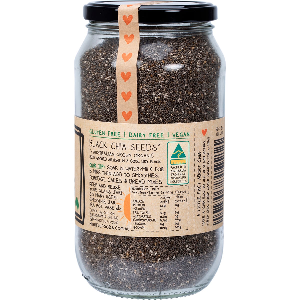 Mindful Foods Chia Seeds Organic 700g Payless 4 Organics